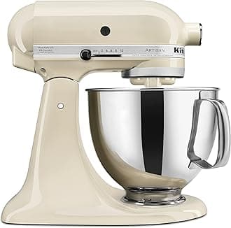 KitchenAid Artisan Series 5 Quart Tilt Head Stand Mixer with Pouring Shield KSM150PS, Almond Cream