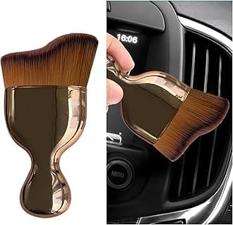 Car Interior Dust Brush, Soft Scratch Free Auto Detailing Brushes, Universal Vehicle Interior Cleaning Tool for Automotive Dashboard, Air Vents, Leather(Rose Golden)