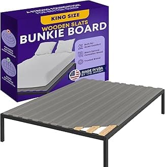 Greaton, Wooden King Bed Slats for Support Under Mattress with Cover – Replacement Wood Slats for King Size Bed Frame – Under Mattress Support Without Extra Height – 2.38-Inch Standard Width