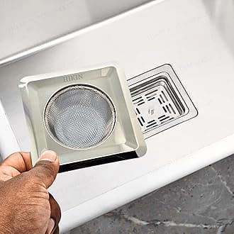 Square Stainless Steel Kitchen Strainer 11 CM Sink Jali, Drain Filter, Anti Clogging Mesh Hair Catcher Drain Cover (ONLY for Square Sink) (New VER 2.0)