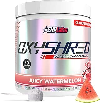 OxyShred Thermogenic Fat Burner by - Weight Loss Supplement, Energy Booster, Pre-Workout, Metabolism Booster, Water cut 60 Servings (Juicy Watermelon)