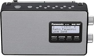 Panasonic RF-D10EB-K Portable DAB+ /DAB/FM Radio - AC/DC with 10Cm Speaker For Clear Sound., Black
