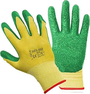 Gardening Gloves - Ergonomically Designed, Breathable Material, Crinkle Finish for Superior Grip, Polyester Cotton Seamless Liner, Heavy Duty Hand Gloves Farming & Agriculture