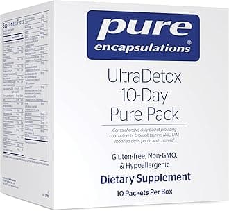 UltraDetox 10-Day Pure Pack Providing Core Nutrients, Broccoli, Taurine, NAC, DIM, Modified Citrus Pectin and Chlorella | 10 Packets