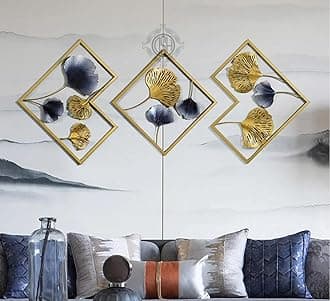 DSH CRAFTING YOUR CURIOSITY Metal Wall Art Wall Sculptures Hanging Perfect For Home Decorations Living Room Bedroom. (06-LEAFframe)