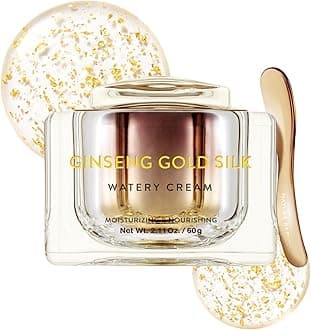 Nature Republic Ginseng Gold Silk Watery Cream 2.11 Oz(60g) | 6 Years Korean Ginseng, 99.9% Pure Gold Premium Skin Care, Anti-Aging Moisturizer, Wrinkle Care with Ginseng Saponins