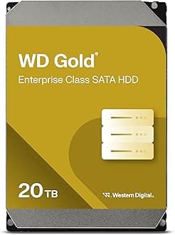 Western Digital 20TB WD Gold Enterprise Class SATA Internal Hard Drive HDD - 7200 RPM, SATA 6 Gb/s, 512 MB Cache, 3.5" - WD203KRYZ