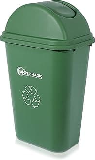 Simpli-Magic79231 Swing-Top Lid Recycle Bin, Basic, Green