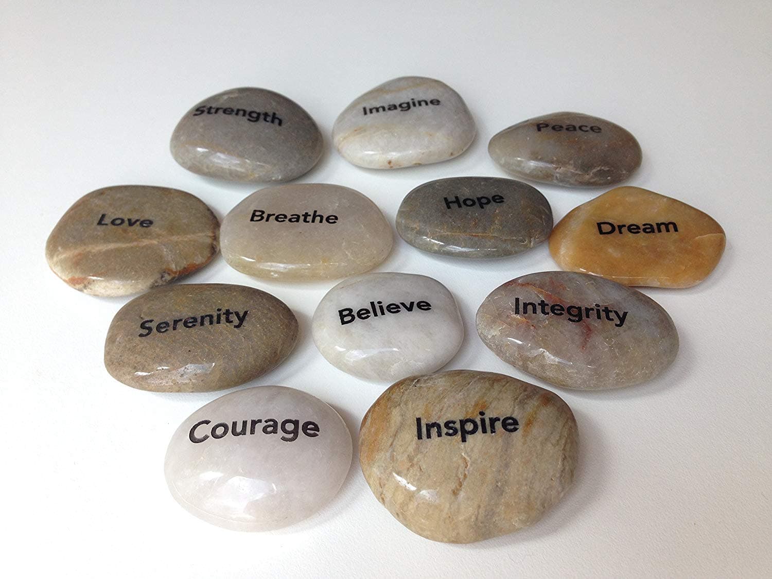 Engraved Inspirational Stones (12 Different Words)