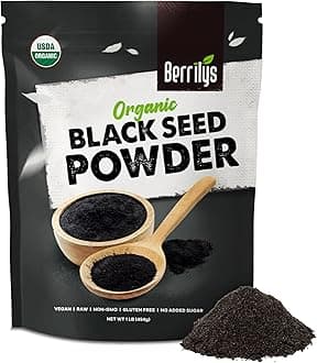 - Organic Black Seed Powder | Premium Black Cumin Powder, Pure and Natural, Perfect for Smoothies, Baking, and Cooking, High in Antioxidants and Nutrients, Non-GMO, Gluten-Free, Vegan | 16 oz