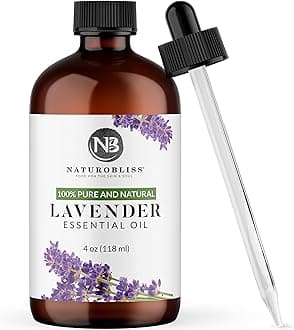 NaturoBliss Lavender Essential Oil, 100% Pure Therapeutic Grade, Premium Quality Lavender Oil, 4 fl. Oz - Perfect for Aromatherapy and Relaxation