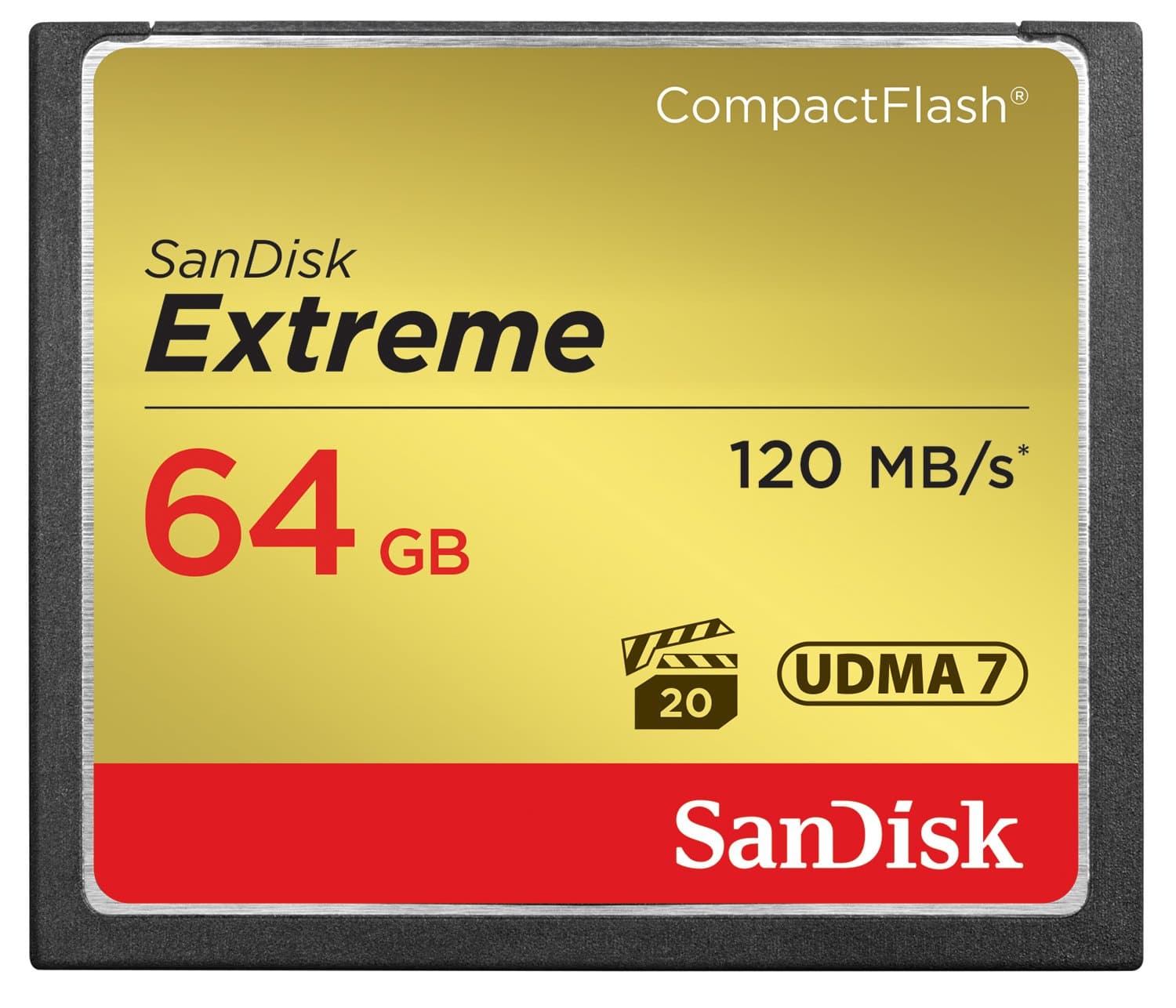 64GB Extreme CompactFlash Memory Card UDMA 7 Speed Up To 120MB/s - SDCFXSB-064G-G46