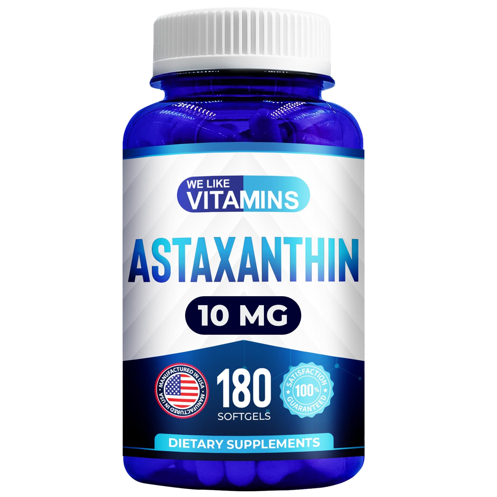 Astaxanthin 10mg Softgel - Highly Potent Astaxanthin Supplements from Haematococcus Pluvialis - Improves Eye, Joint, Skin Health & Energy Levels - 180 Servings, 6 Month Supply