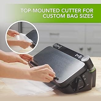 FoodSaver Food Vacuum Sealer Machine | with Handheld Sealer, 1 Roll, 4 Vacuum Sealer Bags & 4 Zipper Bags | Silver with Black Accents [VS3190]