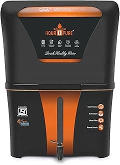 AQUA D PURE4 in 1 Alkaline RO Water Purifier with 10 Stage Purification Filtration, UV, UF, TDS Adjuster and 12 Litre Large Storage Tank