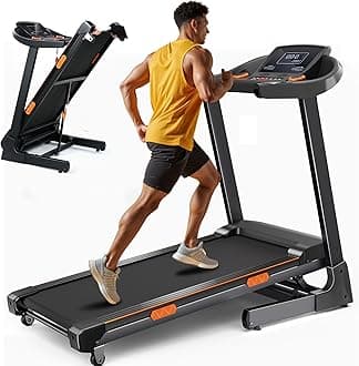 Incline Treadmill for Home, 3.5HP Folding Treadmill 340 lb Capacity, Double Deck Shock-Absorbing Running Machine, Work for App