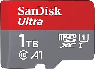 SanDisk 1TB Ultra micro SD card + SD adapter (For Android Smartphones and Tablets, Memory card up to 150 MB/s, with A1 App Performance, UHS-I, Class 10, U1)