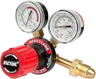 Victor Technologies 0781-9405 G250-15-510 Medium Duty Single Stage Acetylene Regulator, 15 psig Delivery Range, CGA 510 Inlet Connection