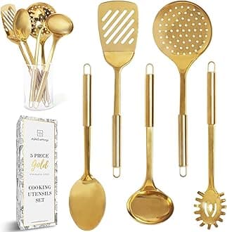 Styled Settings Gold Cooking Utensils Set - 5-Piece Gold