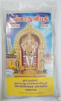 OM MURUGAA JAVADHU VIBUTHI/BHASMA/THIRUNEERU/JAVADHU SCENTED HOLY ASH FOR POOJA 250gm