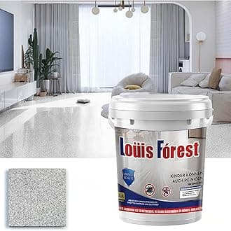 1KG Louis Forest Epoxy Floor Paint, Non-Slip, Waterproof, Odorless Floor Coating with Marble Effect (High-Gloss Finish), Louis Forest Waterproof Paint (Grey)