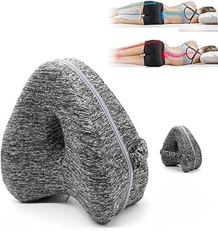 Smoothspine, Smoothspine Alignment Pillow - Relieve Hip Pain & Sciatica, Pillow for Improved Leg, Enjoy Quality Sleep, Leg Pillows for Side Sleepers for Relieving Leg, Back, Knee Pain, (Grey)