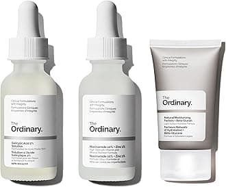 The Ordinary Acne Collection - Skin Care Bundle Set For Oily, Acne Prone Skin - Salicylic Acid 2% Solution, Niacinamide 10% + Zinc 1%, Natural Moisturizing Factors + Beta Glucan