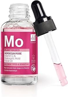 DR BOTANICALS Moroccan Rose Facial Oil with Vitamin C and Hyaluronic Acid - Skin Brightening, Anti-Aging, Anti-Wrinkle & Hydrating Treatment for All Skin Types (30ml)