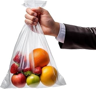 Polythene 'Heavy Duty' Food Grade Storage Bags | 12" x 18" / 300mm x 450mm | Pack of 25 | Suitable as Freezer Bags, Sandwich Bags, Fruit Bags, Clear Plastic Bags