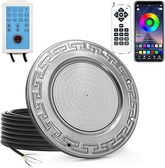 - Pool Lights for Inground Pool, 60W 10 Inch LED Inground Pool Light with Controller, Remote and APP Control for Wet Niche, Color Changing Underwater Swimming Pool Lights with 150 Foot Cord