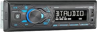 JENSEN MPR210 7-Character LCD Single DIN Car Stereo Radio | Bluetooth Hands Free Calling & Music Streaming | Push to Talk Assistant | AM/FM Radio | USB Playback & Charging | Not a CD