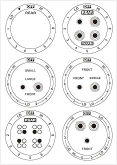 6 Medium Stove Dials Sticker Kit for Electric Range Cooktop Hob - Decal Replacement Adhesive Knob Symbols (Stove)