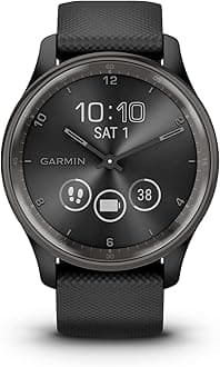 Garmin vívomove Trend, 40mm Stylish Hybrid Smartwatch with Health and Fitness functions, Dynamic Watch Hands, Touchscreen Display and up to 5 days battery life, Black