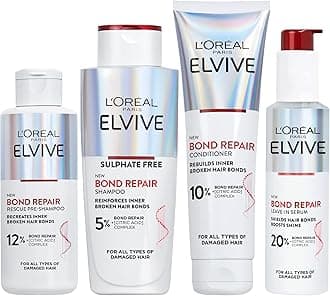 L'Oréal Paris Bond Repair Set For Damaged Hair Repair, Elvive Hero Bundle With Citric Acid Complex, Includes Pre-Shampoo, Shampoo, Conditioner And Leave-In Serum For Maximum Bond Strength And Shine