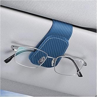 AICEL Sunglasses Holders for Car Sun Visor, Leather Eyeglasses Hanger Mounter, Magnetic Glasses Holder and Ticket Card Clip, Auto Interior Accessories Universal for SUV Pickup Truck