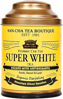 Sancha Tea Boutique, Super White Tea of Darjeeling, 75g Loose Leaves | Limited Edition Silver Needle White Tea | Luxurious Sugarcane Notes | Antioxidant & Detox Tea