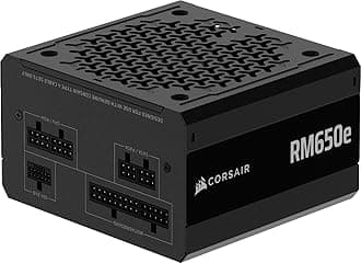 CORSAIR RM650e (2025) Fully Modular Low-Noise ATX Power Supply with 12V-2x6 Cable – ATX 3.1 & PCIe 5.1 Compliant, Cybenetics Gold Efficiency, 105°C-Rated Capacitors, Modern Standby Mode – Black