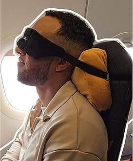 Stampology Sleeper Hold: Travel Pillow & Eye Mask for Plane & Flight
