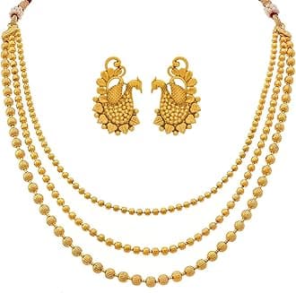 JFL - Jewellery for Less Gold Plated Necklace & Earrings Set for Women