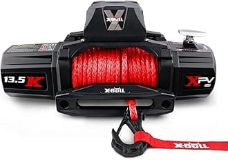 X-BULL 12V Synthetic Rope Winch-13500 lb. Load Capacity Electric Winch Kit,Waterproof IP67 Electric Winch with Hawse Fairlead, with Wireless Handheld Remote and Corded Control Recovery
