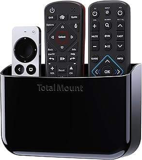Hole-Free Remote Holder – Eliminates Need to Drill Holes in Your Wall (Premium Black Holder for 2 or 3 Remotes)