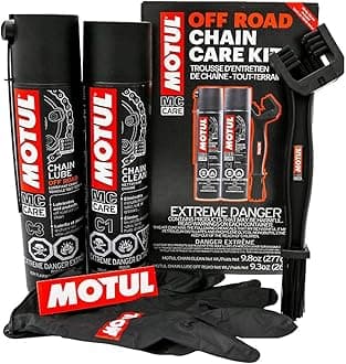 Motul Chain Care Kit Off Road - Complete Motorcycle Chain Maintenance System W/Chain Cleaner (C1) & Chain Lube (C3) MC Care System (109788)