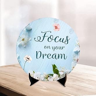 Wooden Focus On Your Dream Table Showpieces Art with Motivational Quotes for Office Desk | Home Decoration | Living Room | Modern Art Decorative Gifting Item (SP_1211)