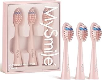 MySmile Electric Toothbrush Replacement Heads, 3 Packs (Pink)