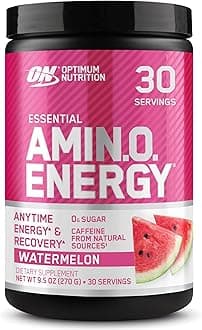 (ON) Amino Energy - Pre Workout With Green Tea, Bcaa, Amino Acids, Keto Friendly, Green Coffee Extract, 0 Grams of Sugar, Anytime Energy Powder - Watermelon, 270 G, 30 Servings