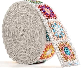 SHEING Cotton Webbing 1.5 Inch 2 Inch - Heavy Webbing Strap for Bags, Arts and Crafts, High Density Webbing Jacquard Embroidery Style