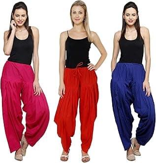 Pistaa Women's Cotton Patialas Salwar Regular Fit Pyjamas Separates Milky Free