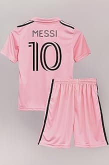 Football Soccer Inter Messi 10 Home Pink Jersey Set Football Set T-Shirt with Pink Shorts Set (Kid's, Boy's & Men's)