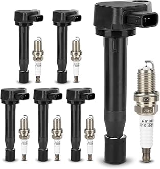UF242 Ignition Coil & 4503 Double Iridium Spark Plug For Honda 1999-2010 Odyssey,2000-2003 Accord/Acura 1999-2008 TL, 2005-2008 RL,2001-2003 CL 3.2L 3.5L V6 Replaces# 30520-P8E-A01