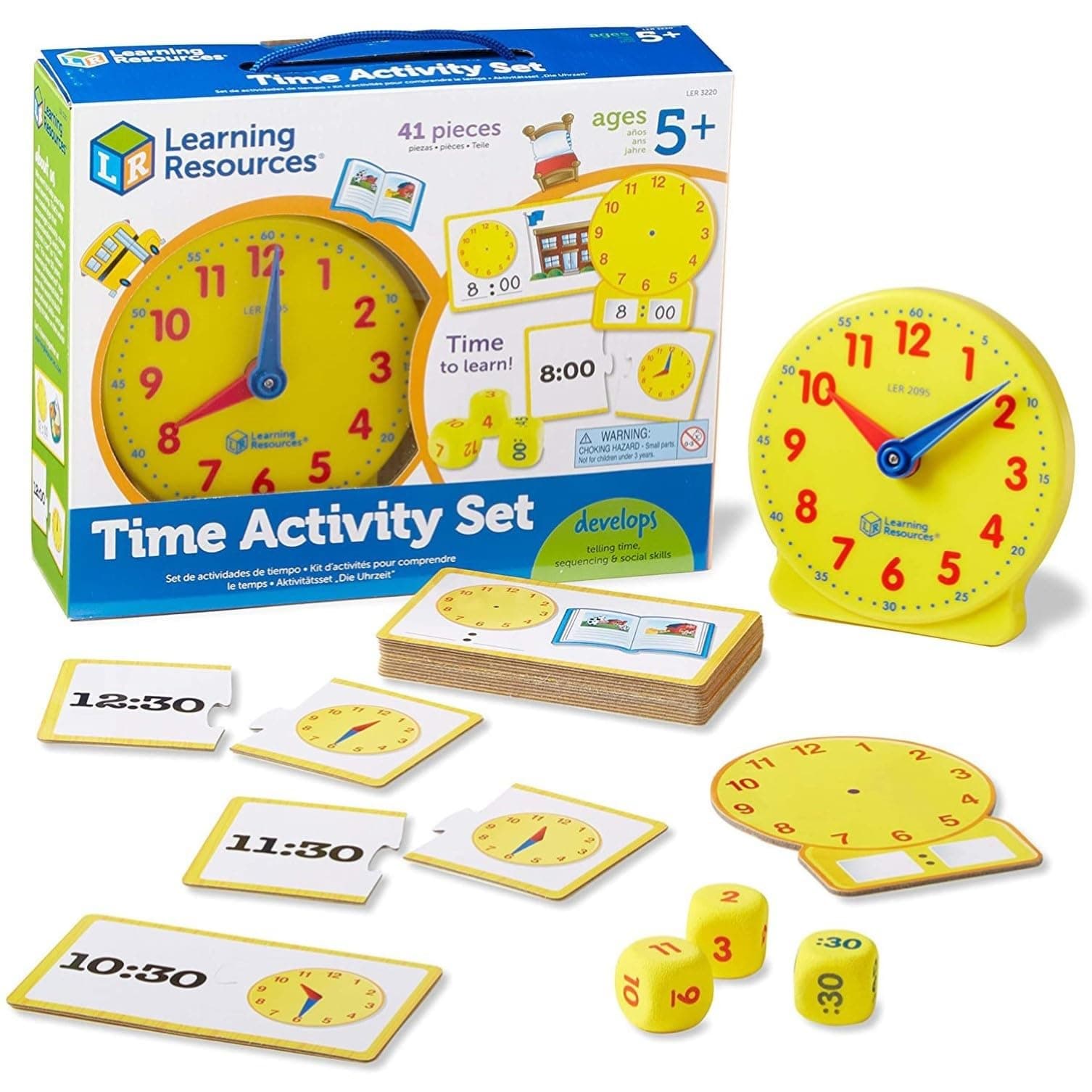 Learning Resources LER3220-J Math Teaching Material, Learning Watch, Watch Activity Set, Authentic